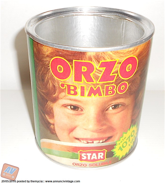 ORZO BIMBO Star 70/80s barattolo in latta ottimo